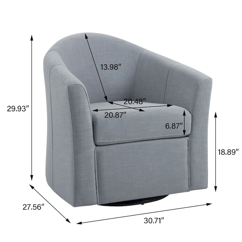 Lot de 2 fauteuils pivotants modernes avec accoudoirs pour salon
