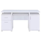 TUYOHW 55 Bureau en Bois, Table d'ordinateur de Bureau avec 2 Tiroirs, 1 Armoire, 1 Étagère Ouverte, 1 Porte, Bureau de Travail pour Bureau à Domicile, Étude, Petits Espaces