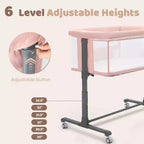 Berceau à roulettes – Beige / Gris / Rose, cododo, pour 1 bébé