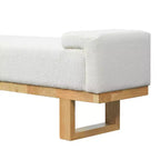 Banc rembourré Paulina moderne en bois d'hévéa et tissu bouclé Christopher Knight Home