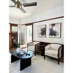 Fauteuil d'appoint en lin et rotin Tillman