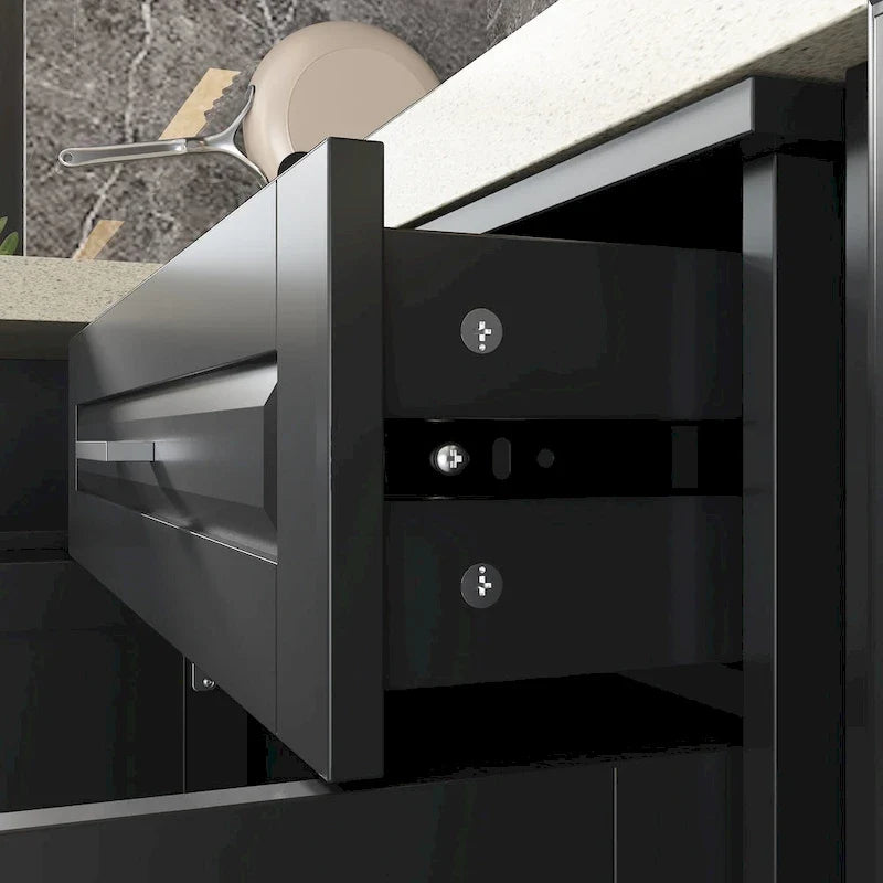 Meuble d'angle de cuisine efficace, îlot de cuisine en L : Grand espace de rangement avec tiroirs à glissière fluide, comptoir UV