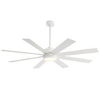 Ventilateur de plafond de 65 pouces à 8 pales noires avec lumière LED et télécommande