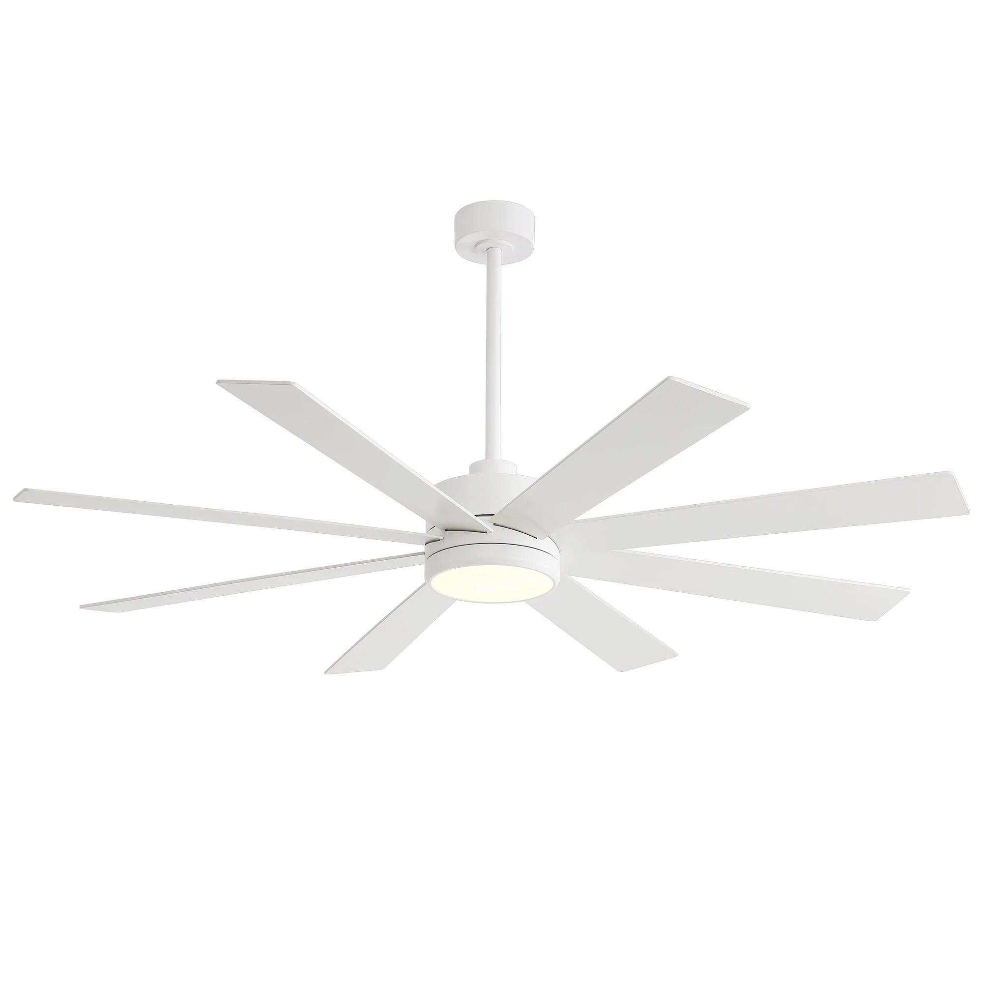 Ventilateur de plafond de 65 pouces à 8 pales noires avec lumière LED et télécommande