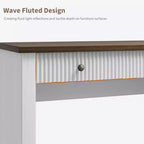 Meuble de rangement de bureau cannelé, bureau de direction moderne de 54 po avec station de recharge, bureau d'ordinateur en bois avec tiroirs classeurs pour bureau d'étude