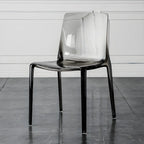 Chaise de salle à manger sans accoudoirs à dossier bas en acrylique ambre
