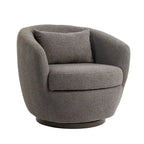 Fauteuil club pivotant rembourré avec rangement, chaise d'appoint moderne pour salon, chambre, bureau ou coin lecture
