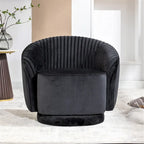 Petit fauteuil pivotant rond en velours Milvo