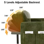 Canapé-lit convertible 2-en-1 avec méridienne de rangement, canapé d'angle en chenille avec ports USB pour salon