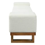 Banc rembourré Paulina moderne en bois d'hévéa et tissu bouclé Christopher Knight Home