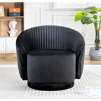 Petit fauteuil pivotant rond en velours Milvo