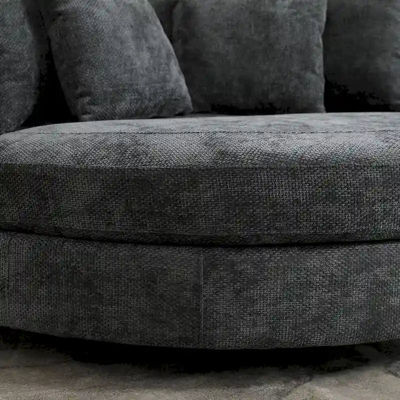 Fauteuil Moderne Rond Avec 5 Coussins Et Pouf Optionnel