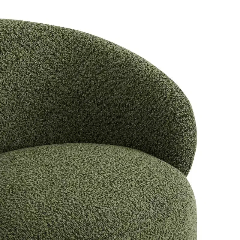 Fauteuil d'appoint pivotant Spruce&Spring en tissu avec base en bois