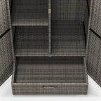 Armoire de rangement extérieure en osier, armoire de rangement pour serviettes de piscine