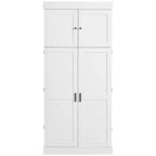 Garde-manger de cuisine autoportant 77H, armoire de rangement de style ferme avec étagères réglables, étagères de porte, tiroirs et casiers à vin - ModernLuxe
