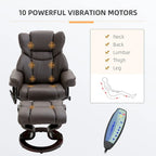 Fauteuil de massage inclinable HOMCOM avec pouf repose-pieds