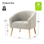 Fauteuil Sheila Modern 30 W Boucle avec pieds en bois massif, lot de 2, par HULALA HOME