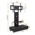 Meuble TV pour téléviseurs de 32 à 75 pouces, Chariot TV mobile à hauteur réglable avec tiroir et roulettes pour salon, chambre, bureaux -ModernLuxe