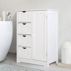 Meuble de Rangement Salle de Bain VEIKOUS sur Pied avec 4 Tiroirs