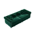 Canapé-lit gigogne 3-en-1 King Size Whisen Velvet et canapé convertible avec pouf mobile, design capitonné
