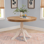 Table ronde à pied central en bois massif