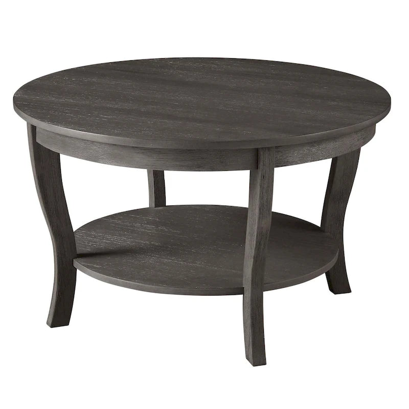 Table basse ronde avec étagère American Heritage de Convenience Concepts