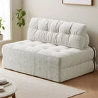Canapé-lit futon pliant entièrement en velours côtelé, chaise de couchage convertible au sol avec oreiller et dossier