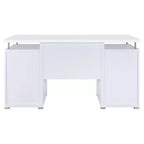 TUYOHW 55 Bureau en Bois, Table d'ordinateur de Bureau avec 2 Tiroirs, 1 Armoire, 1 Étagère Ouverte, 1 Porte, Bureau de Travail pour Bureau à Domicile, Étude, Petits Espaces