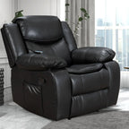 Fauteuil inclinable massant et chauffant en cuir, assise large et durable