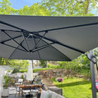 MAISON ARTS Parasol déporté hydraulique automatique 3,6 m avec mât en aluminium et rotation à 360 degrés