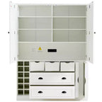 Garde-manger de cuisine autoportant Whisen de 180 cm de haut, grand buffet de salle à manger avec 4 portes pliantes, étagères, porte-bouteilles