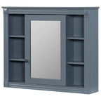 Meuble-lavabo de salle de bain moderne de 91 cm avec lavabo et armoire de toilette, 2 portes et 2 tiroirs