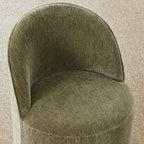 Ensemble de salle à manger moderne pour 6 personnes, table à manger ronde avec pied central, chaises de salle à manger pivotantes à roulettes, tissu chenille texturé - Panipeachy