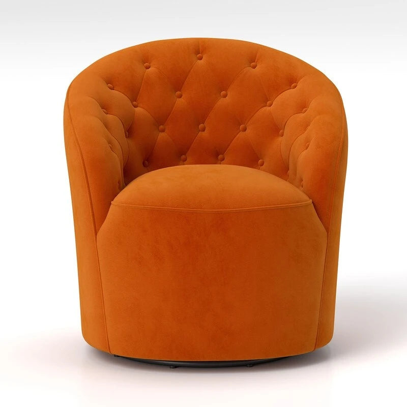 Fauteuils pivotants à 360 degrés en velours capitonné moderne SEYNAR avec dossier touffeté (lot de 2)
