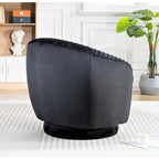 Petit fauteuil pivotant rond en velours Milvo