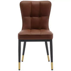 Bekrvio Lot de 6 chaises de salle à manger, modernes, rembourrées, en similicuir, avec haut dossier, pieds en métal, chaises de cuisine sans accoudoirs pour salon et salle à manger
