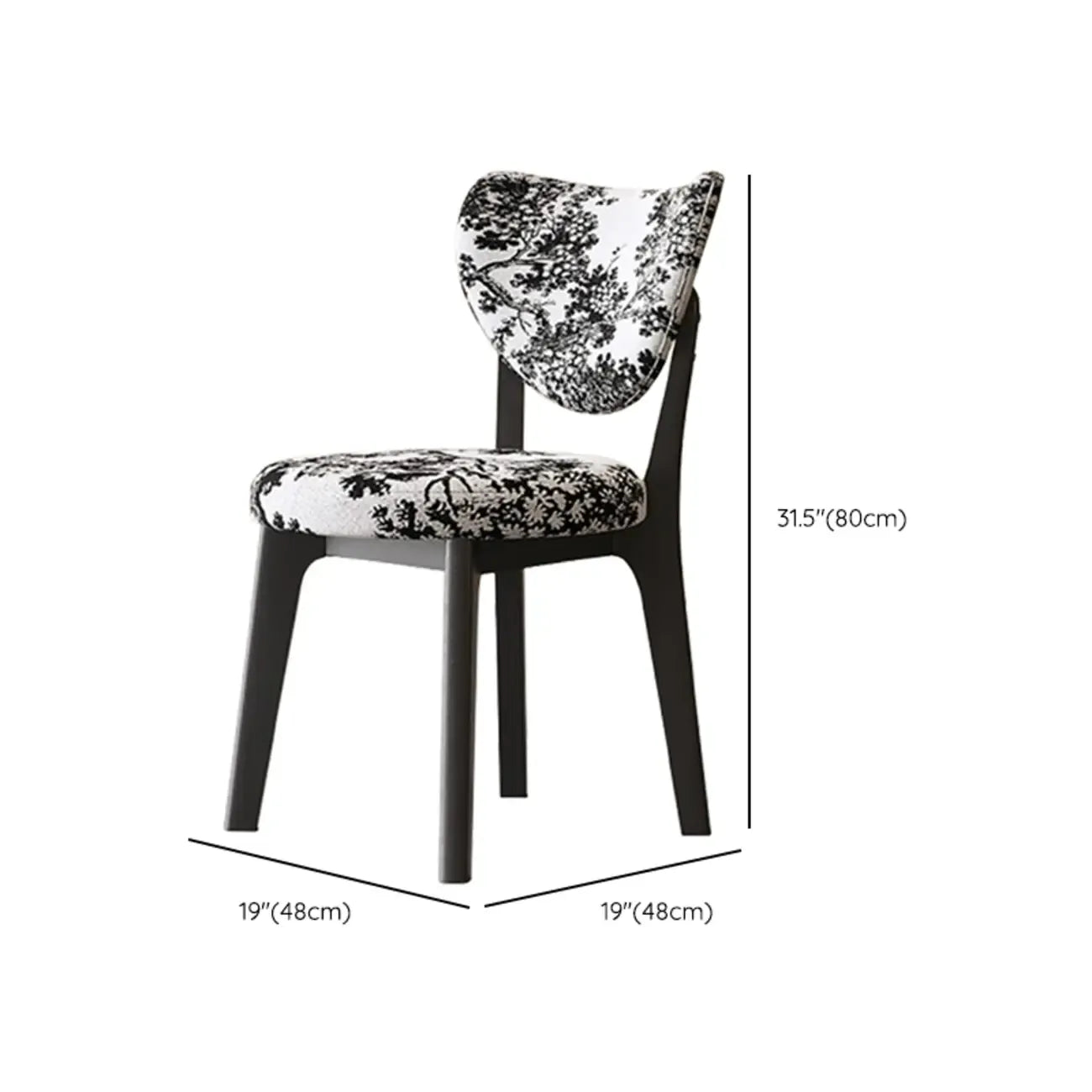 Chaise de salle à manger sans accoudoirs moderne en similicuir à dossier haut