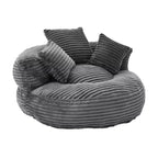 Canapé poire pour adultes et enfants, grand fauteuil poire en velours côtelé avec 3 oreillers et accoudoirs pour salon et chambre à coucher