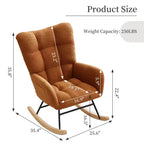 Fauteuil à bascule pour chambre d'enfant, Fauteuil à bascule pour salon pour l'allaitement, Fauteuils d'appoint confortables pour chambre à coucher, Fauteuils rembourrés en peluche Teddy pour l'intérieur