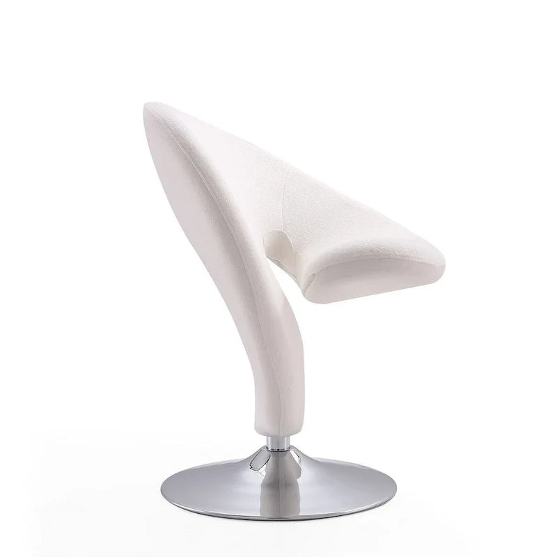 Fauteuil pivotant en mélange de laine et chrome Curl de Manhattan Comfort (lot de 2)