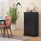 HOMCOM Meuble de cuisine 41, Armoire de cuisine à 2 portes avec 5 étagères de rangement, 12 porte-épices et étagères réglables pour salle à manger