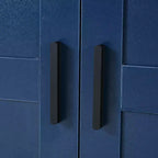 Garde-manger de cuisine autoportant 77H, armoire de rangement de style ferme avec étagères réglables, étagères de porte, tiroirs et casiers à vin - ModernLuxe