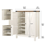 Meuble de rangement pour chaussures Moasis à 5 niveaux et 20 paires avec portes doubles pour entrée
