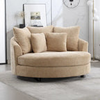 Fauteuil Moderne Rond Avec 5 Coussins Et Pouf Optionnel