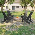 Chaises Adirondack d'extérieur en bois résistantes aux intempéries Bonosuki - Lot de 4