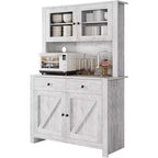 Armoire de cuisine avec support pour micro-ondes, armoire de type « hutch » avec buffet et étagères réglables, pour la cuisine et la salle à manger