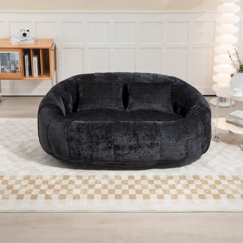 GDFStudio - Canapé paresseux 2 places en chenille Laurel avec mousse haute densité et confort surdimensionné