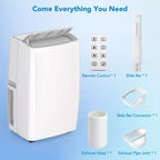 Climatiseur portable 10 000 BTU, Climatiseur de maison avec télécommande pour pièce jusqu'à 42 m², fonctions 3-en-1/minuterie 24h/roulettes