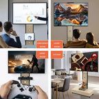 Meuble TV pour téléviseurs de 32 à 75 pouces, Chariot TV mobile à hauteur réglable avec tiroir et roulettes pour salon, chambre, bureaux -ModernLuxe