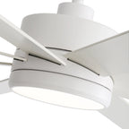 Ventilateur de plafond de 65 pouces à 8 pales noires avec lumière LED et télécommande